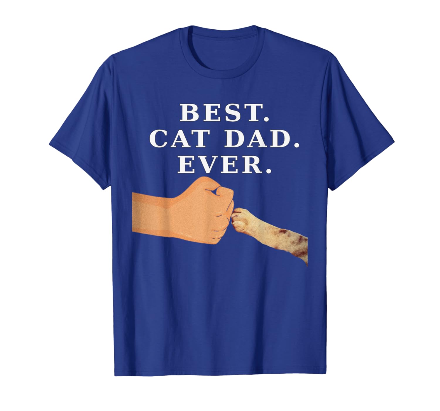 Best Cat Dad Shirt Father & Kitty Paw Fist Bump Tee